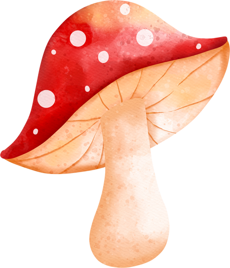 Autumn Watercolor mushroom, Autumn or Fall Animal, Watercolor illustration